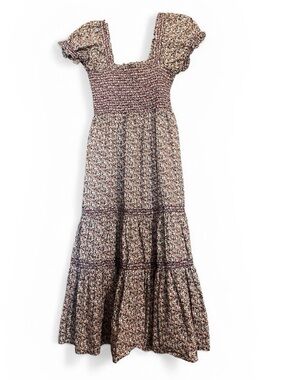 O.P.T. Daphne Floral Smocked Square-Neck Midi Dress w/ Pockets - Anthropologie